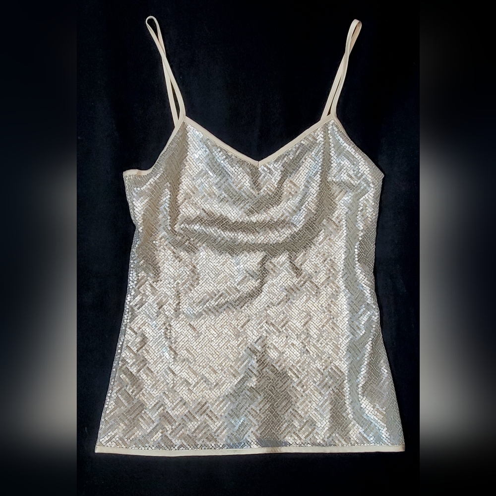 NWT Banana Republic Sequin Tank Top Women Small Gold